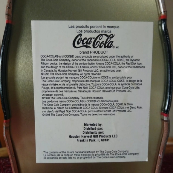 LARGE HINGED COCA COLA BOTTLE SHAPED, CHRISTMAS TI - Picture 9 of 10